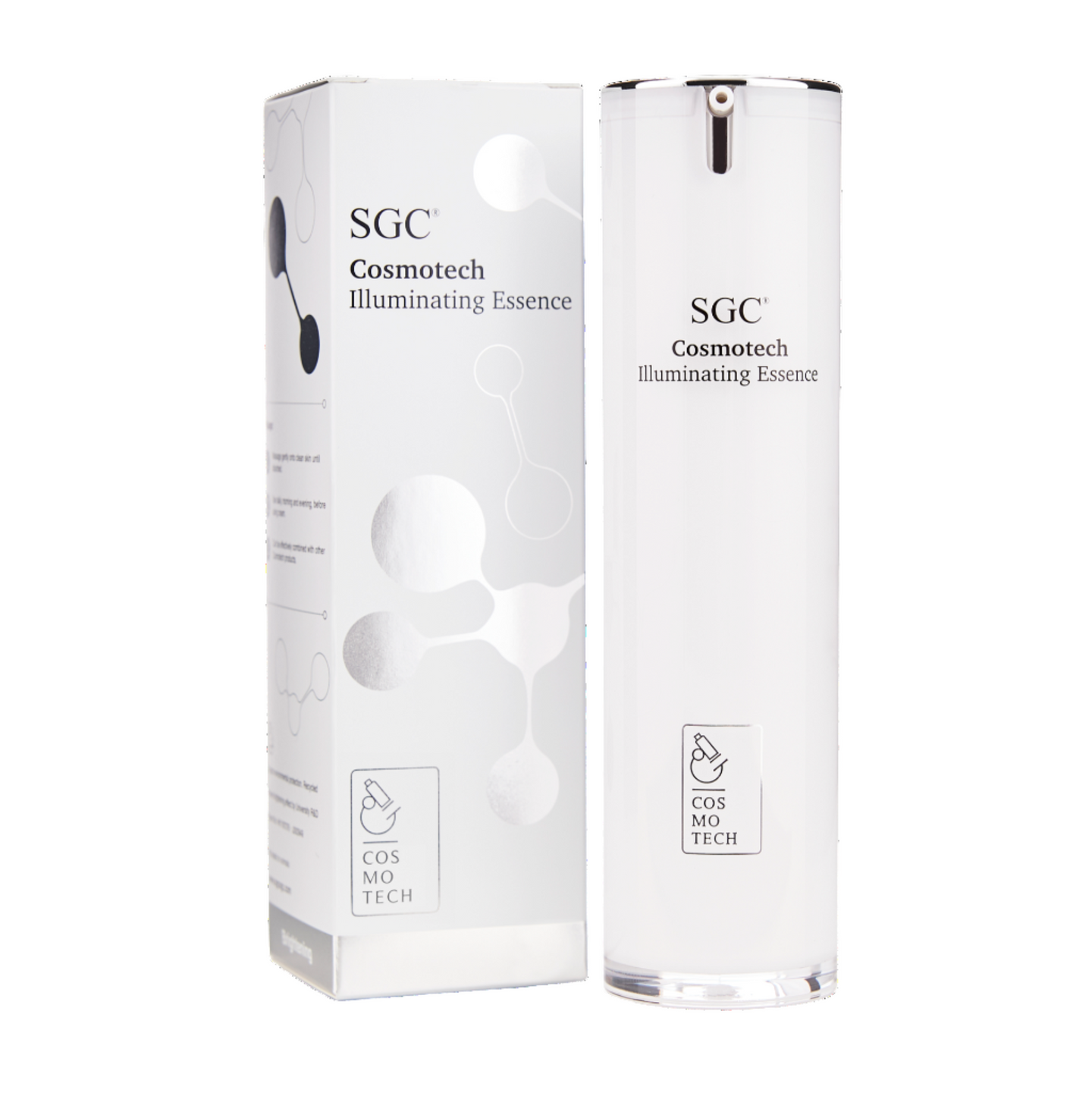 SGC Cosmotech Illuminating Essence bottle and packaging on a white background